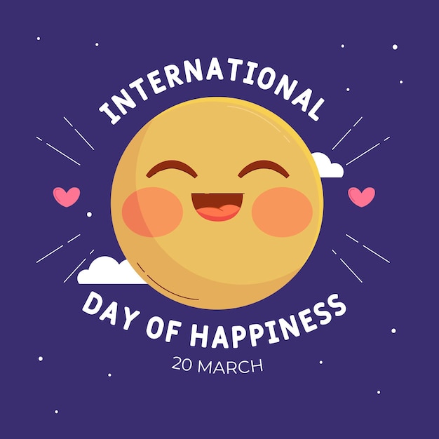 Flat international day of happiness illustration