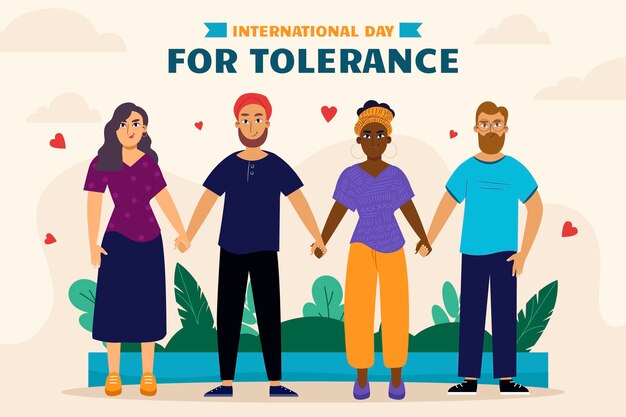 Flat international day for tolerance illustration