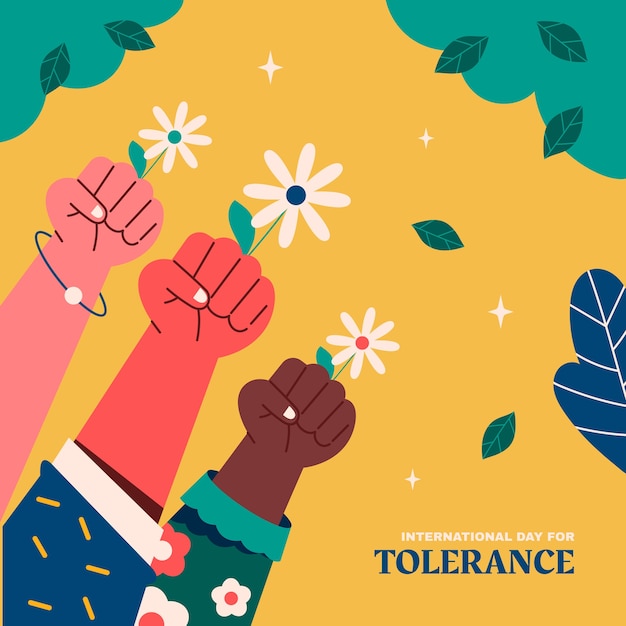 Flat international day for tolerance illustration