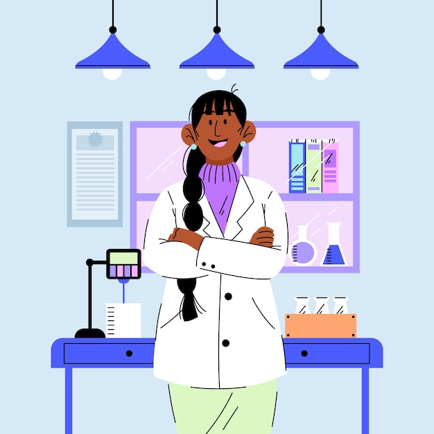 Free vector flat international day of women and girls in science illustration