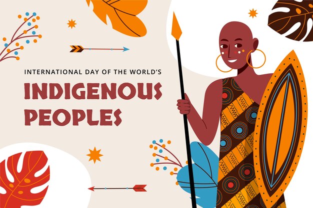 Flat international day of the world's indigenous peoples background