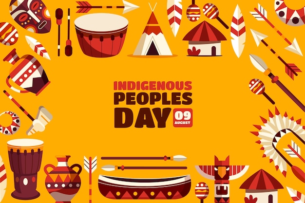 Free Vector flat international day of the world's indigenous peoples background