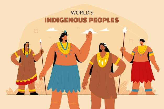 Free Vector flat international day of the world's indigenous peoples background