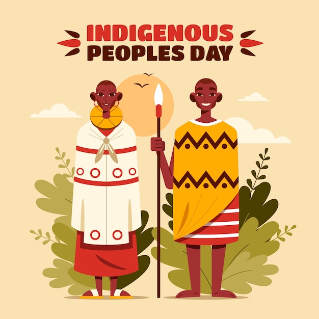 Free Vector flat international day of the world's indigenous peoples illustration