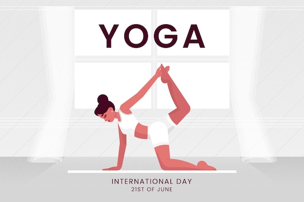 Free Vector flat international day of yoga illustration