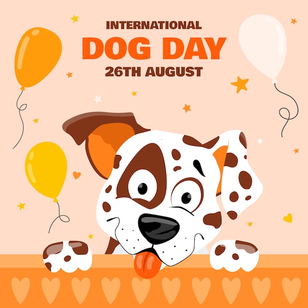 Free Vector flat international dog day illustration