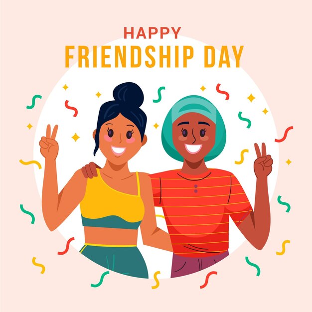 Flat international friendship day illustration