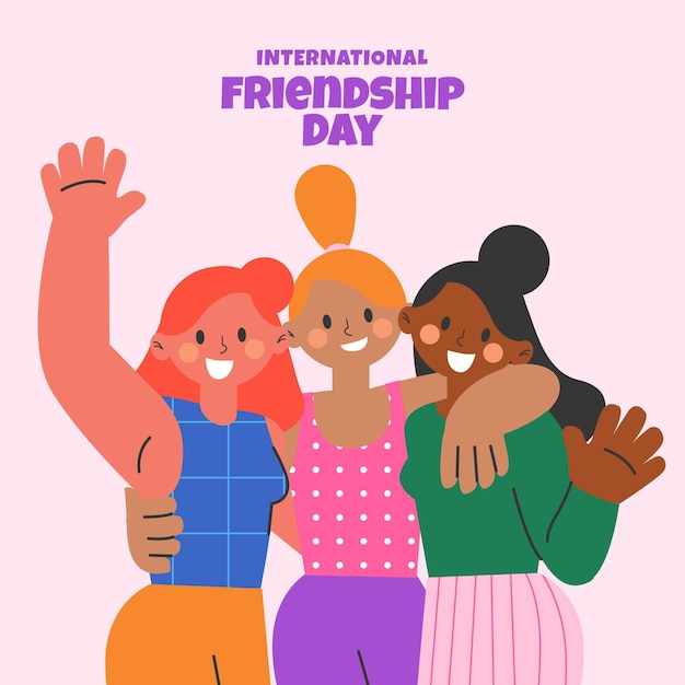 Flat international friendship day illustration