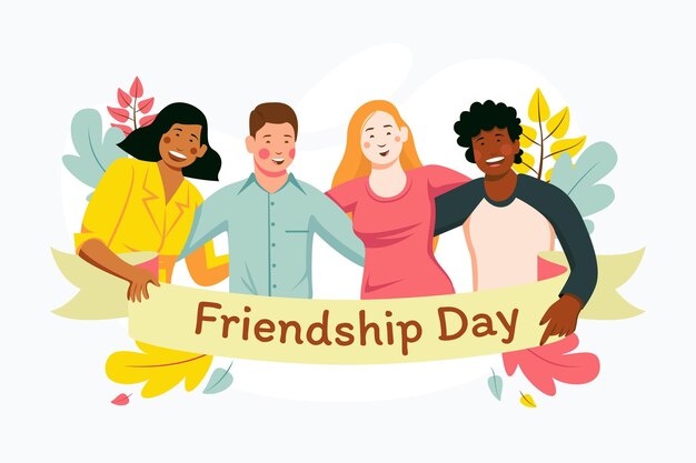 Flat international friendship day illustration