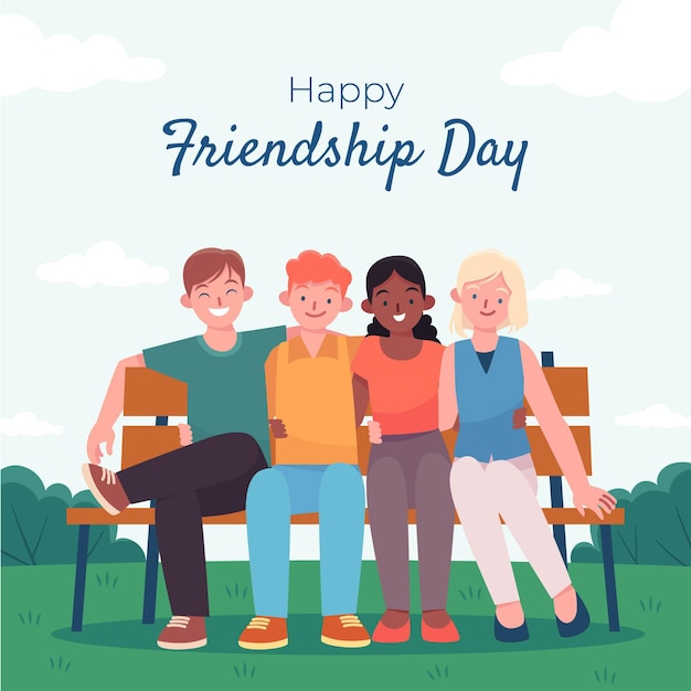 Flat international friendship day illustration