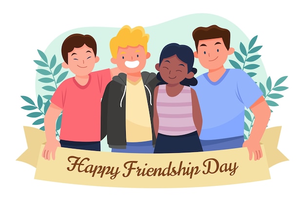 Flat international friendship day illustration