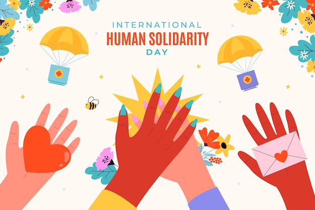 Flat international human solidarity day background