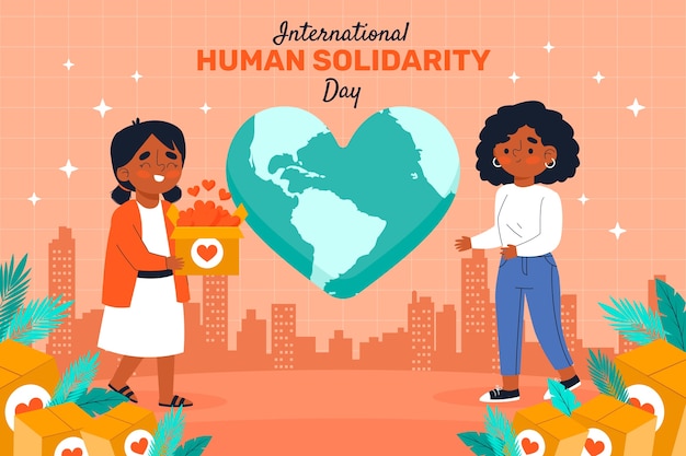 Flat international human solidarity day background