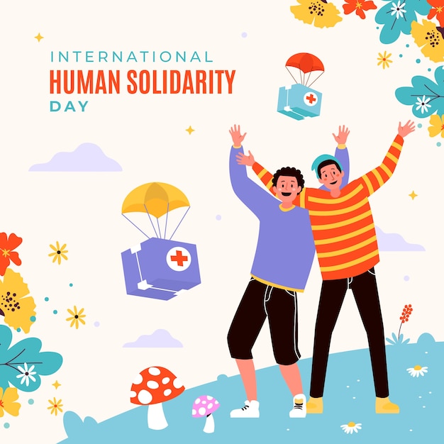 Flat international human solidarity day illustration