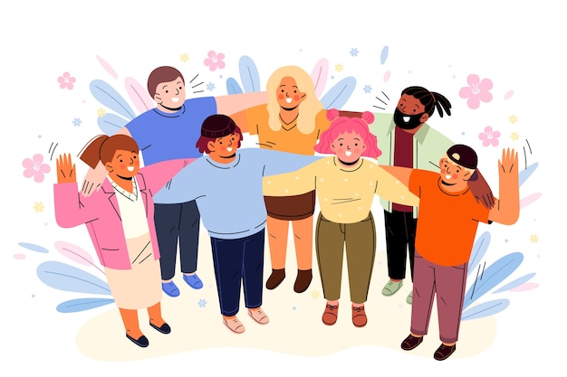 Flat international human solidarity day illustration