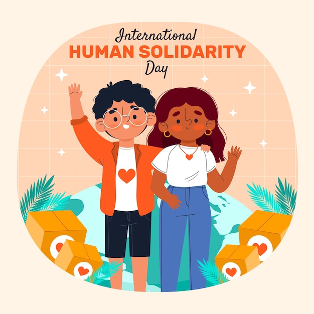 Flat international human solidarity day illustration