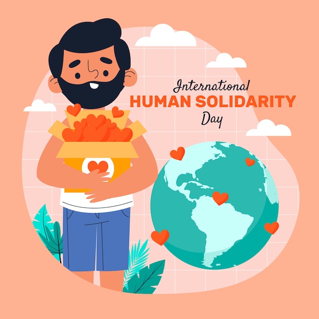 Flat international human solidarity day illustration