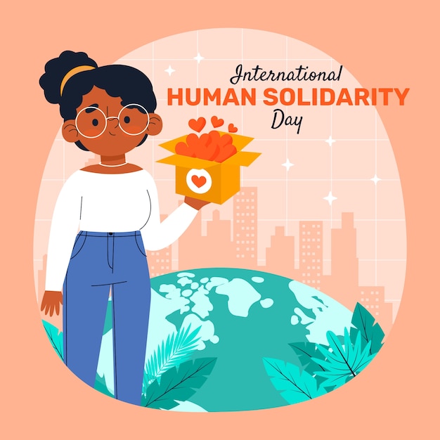 Flat international human solidarity day illustration