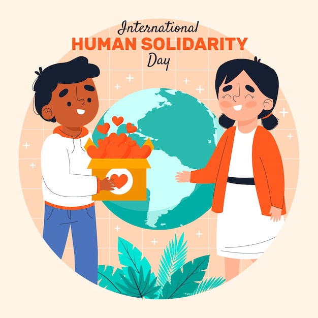 Flat international human solidarity day illustration