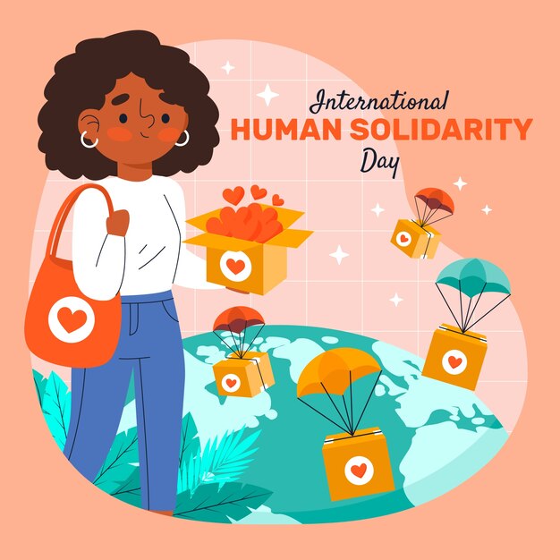 Flat international human solidarity day illustration