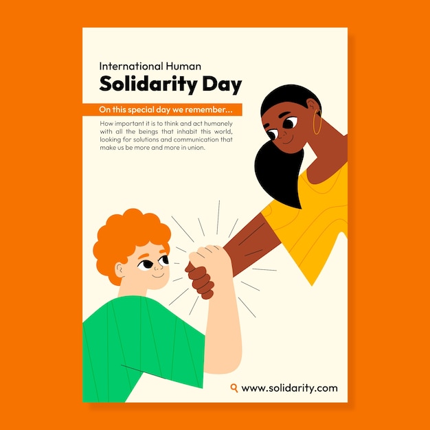 Free Vector flat international human solidarity day vertical poster template