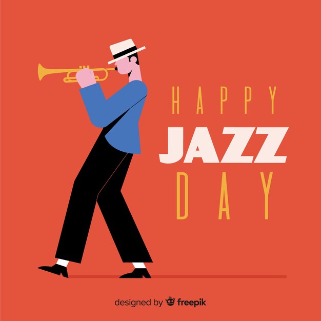 Flat international jazz day background