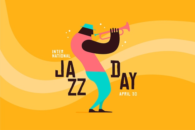 Free vector flat international jazz day background