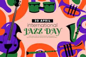 Free vector flat international jazz day illustration