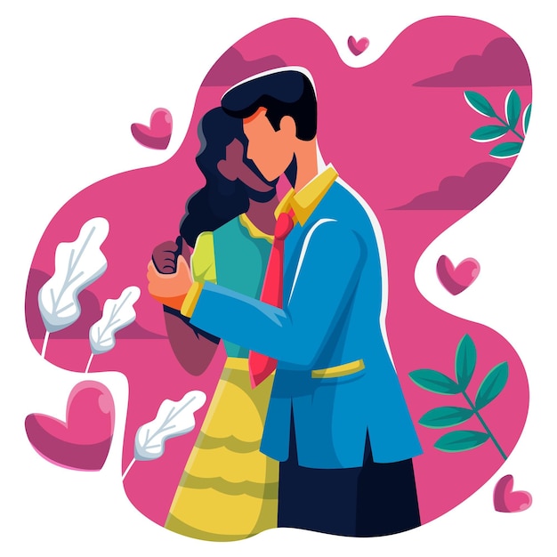 Free Vector flat international kissing day illustration