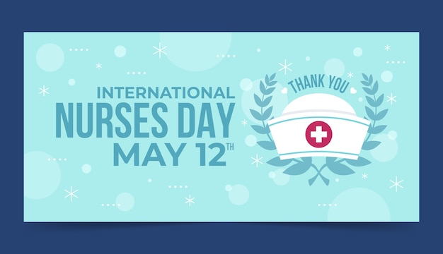 Flat international nurses day horizontal banner template