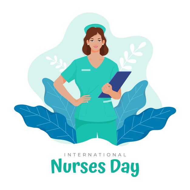 Flat international nurses day illustration