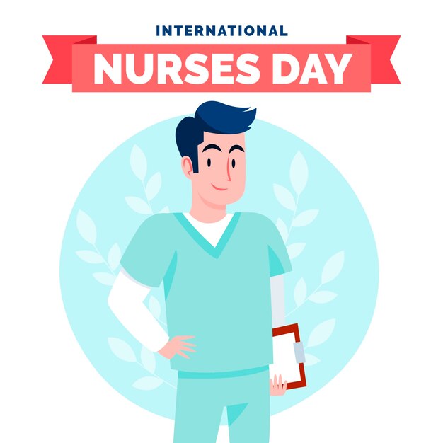 Flat international nurses day illustration