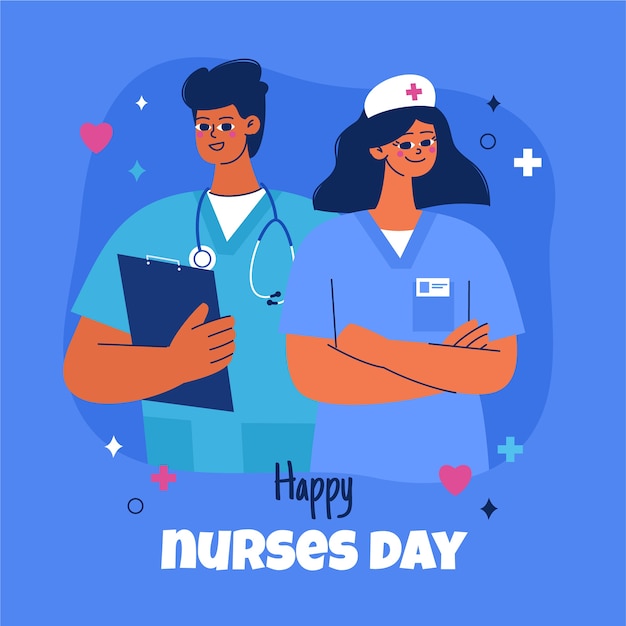 Flat international nurses day illustration