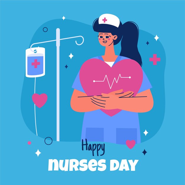 Flat international nurses day illustration