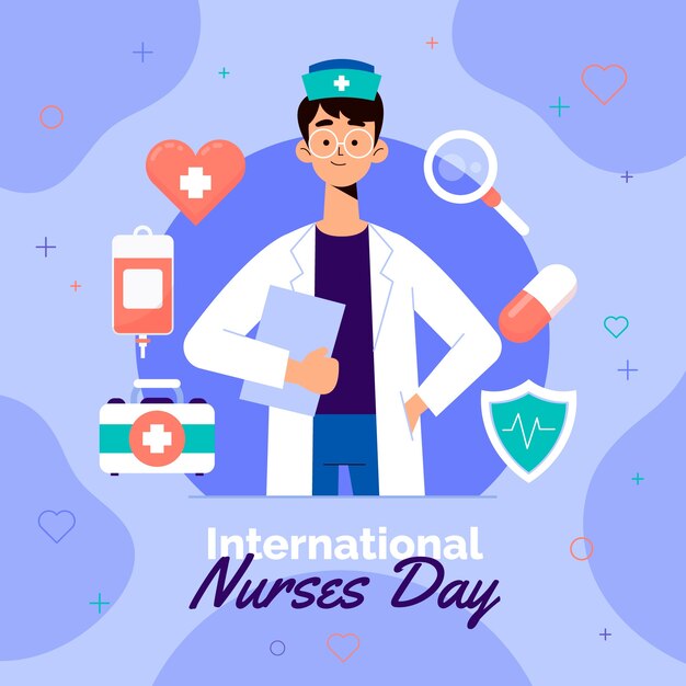 Flat international nurses day illustration