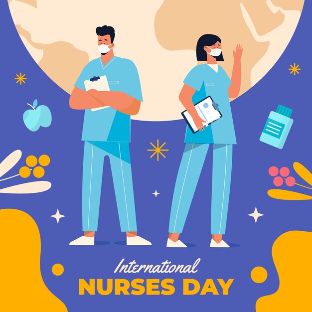 Flat international nurses day illustration