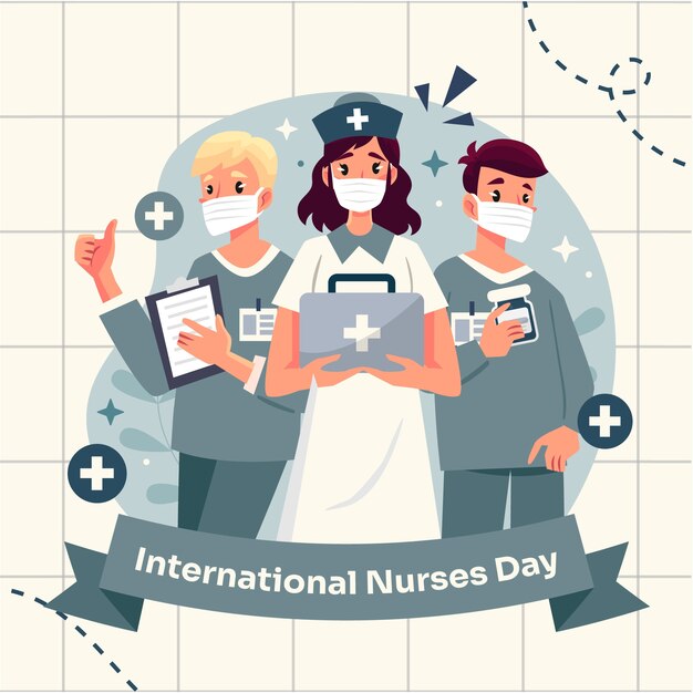 Flat international nurses day illustration