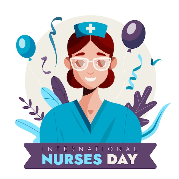 Flat international nurses day illustration