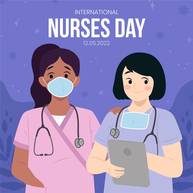 Flat international nurses day illustration