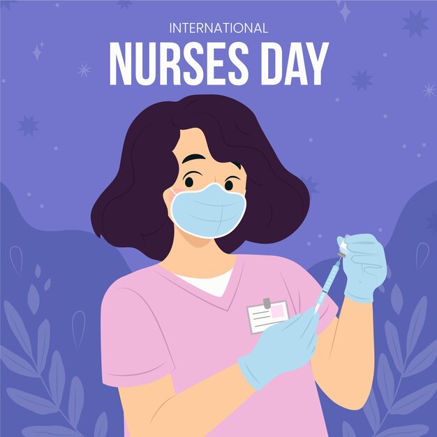 Flat international nurses day illustration