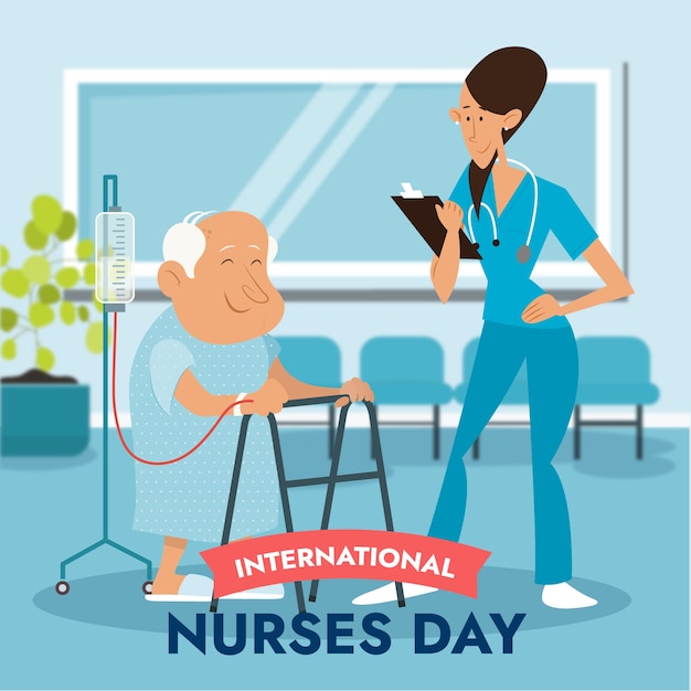 Free Vector flat international nurses day illustration