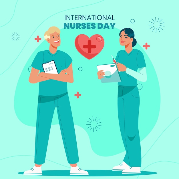 Flat international nurses day illustration