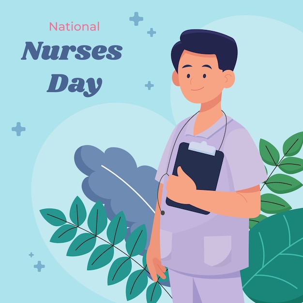 Flat international nurses day illustration