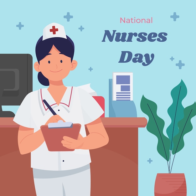 Flat international nurses day illustration