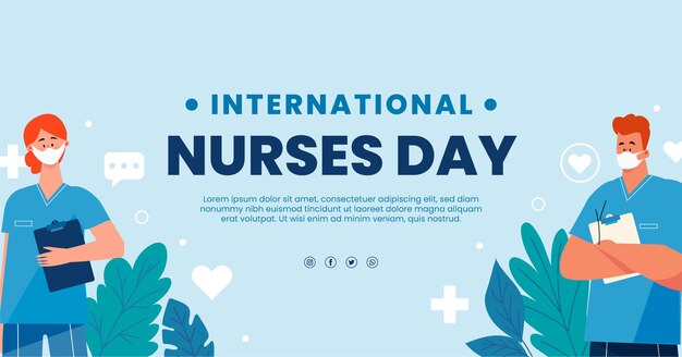 Flat international nurses day social media post template