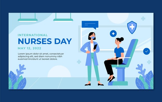 Flat international nurses day social media post template