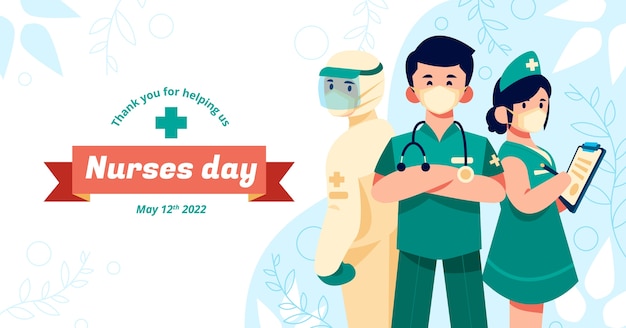 Flat international nurses day social media post template