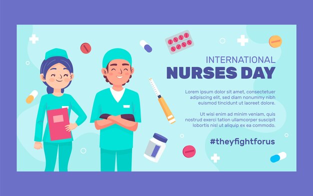 Flat international nurses day social media post template