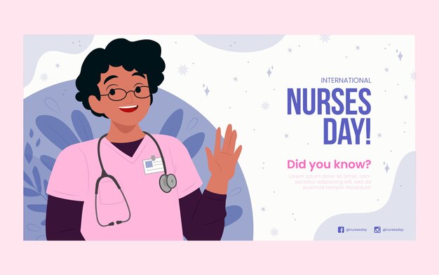 Flat international nurses day social media post template