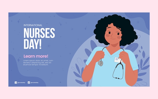 Flat international nurses day social media post template